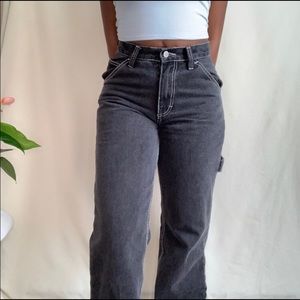 Ash-Black Flared Bottom Jeans